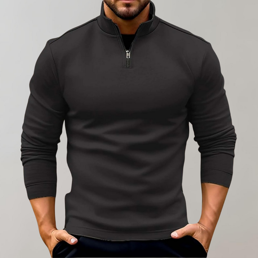 Men’s Quarter Zip Sweater with Stand Collar