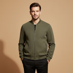 Men’s Bomber Jacket Outerwear with Front Zip Fastening and Multiple Side Pockets