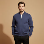 Men’s Bomber Jacket Outerwear with Front Zip Fastening and Multiple Side Pockets