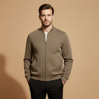 Men’s Bomber Jacket Outerwear with Front Zip Fastening and Multiple Side Pockets