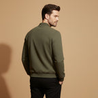 Men’s Bomber Jacket Outerwear with Front Zip Fastening and Multiple Side Pockets