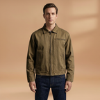 Men’s Bomber Jacket with Zip Front Closure and Chest Pocket