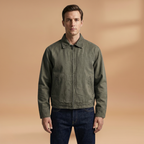 Men’s Bomber Jacket with Zip Front Closure and Chest Pocket