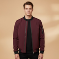 Men’s Bomber Jacket with Metallic Finish and Front Zip