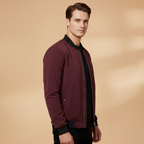 Men’s Bomber Jacket with Metallic Finish and Front Zip