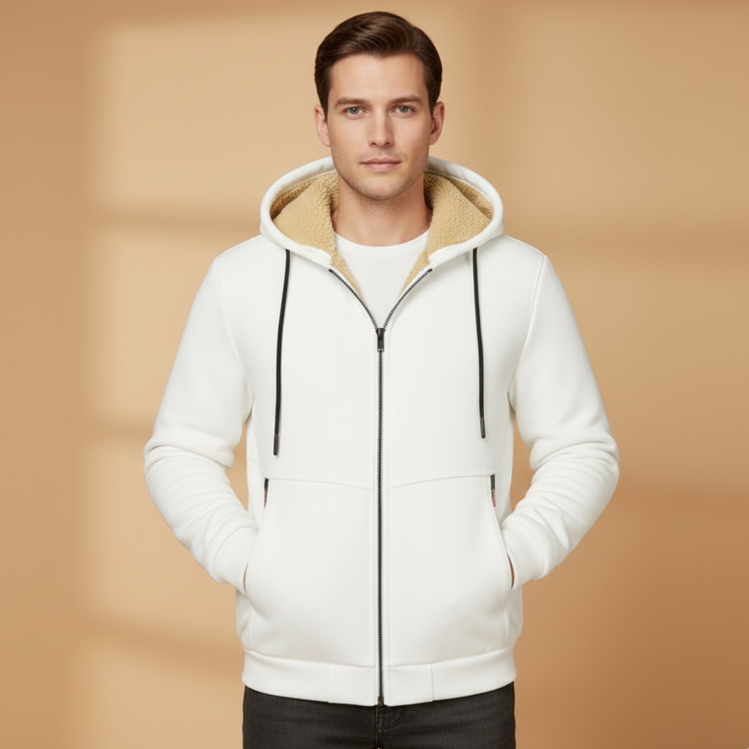 Men’s Hooded Winter Jacket with Adjustable Hood