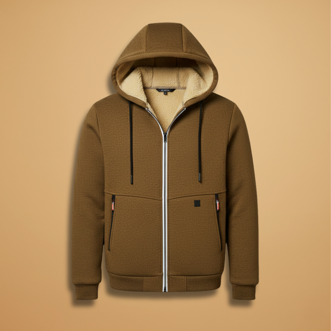 Men’s Hooded Winter Jacket with Adjustable Hood