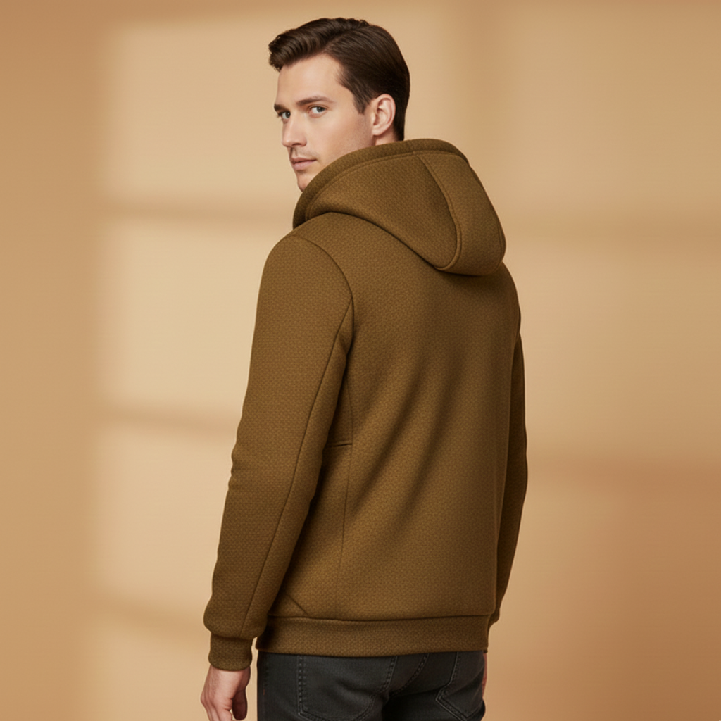 Men’s Hooded Winter Jacket with Adjustable Hood