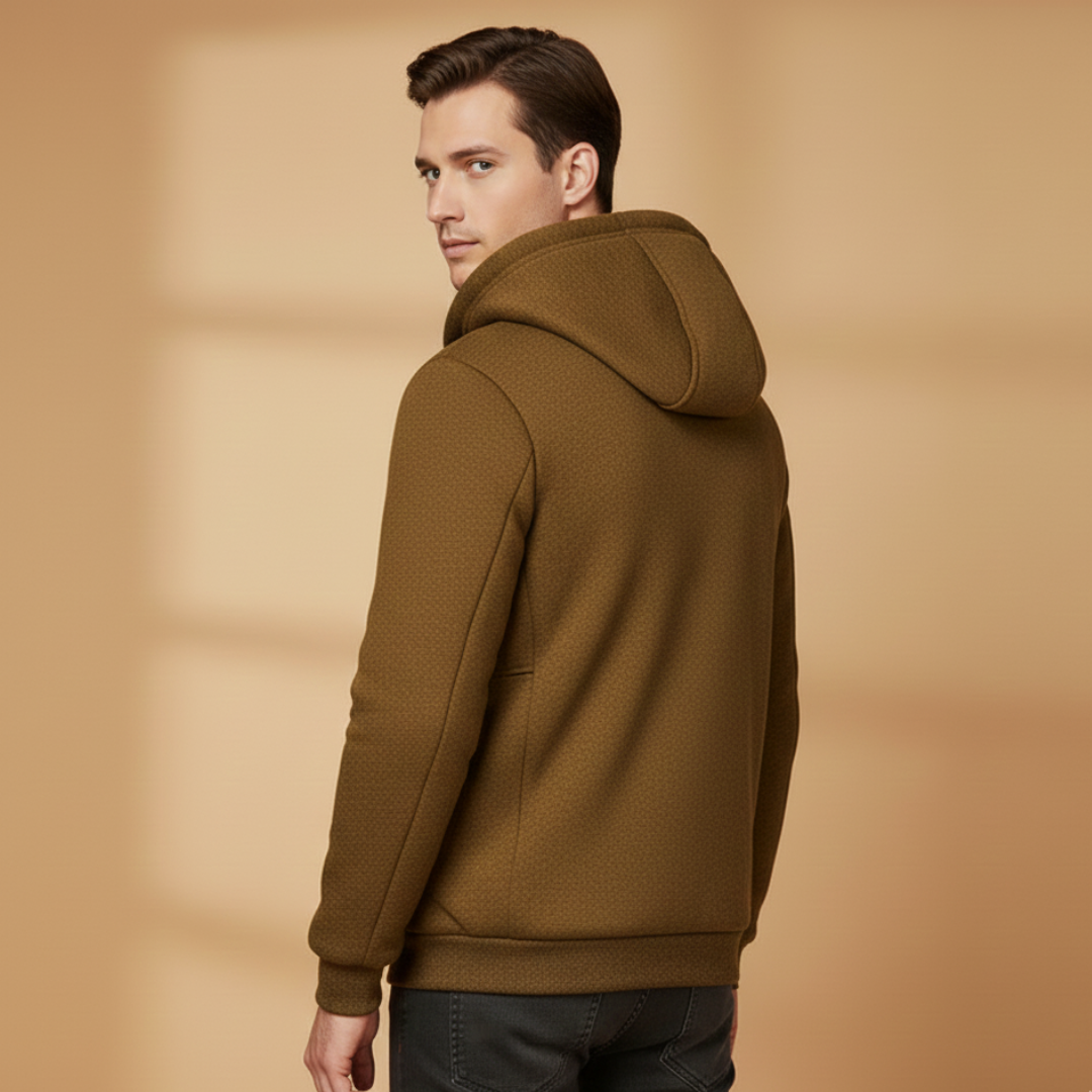 Men’s Hooded Winter Jacket with Adjustable Hood
