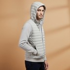 Men’s Quilted Jacket with Stand Collar and Zipper