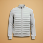 Men’s Quilted Jacket with Stand Collar and Zipper