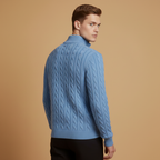Men’s sweater with half-zip neckline and textured pattern