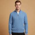 Men’s sweater with half-zip neckline and textured pattern