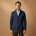 Men’s cardigan with high neck and side pockets