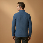 Men’s cardigan with high neck and side pockets