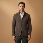 Men’s cardigan with high neck and side pockets