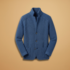 Men’s cardigan with high neck and side pockets