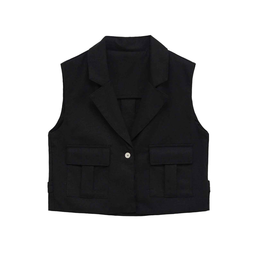 Lyla | Cropped Tailored Blazer Vest
