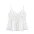 Pearl | Lace Trim Button-Front Peplum Cami Top