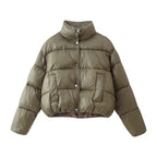 Rosie | High Collar Quilted Cropped Puffer Jacket