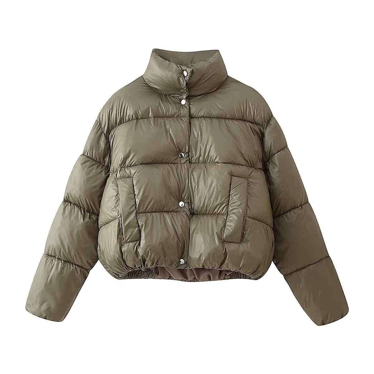 Rosie | High Collar Quilted Cropped Puffer Jacket