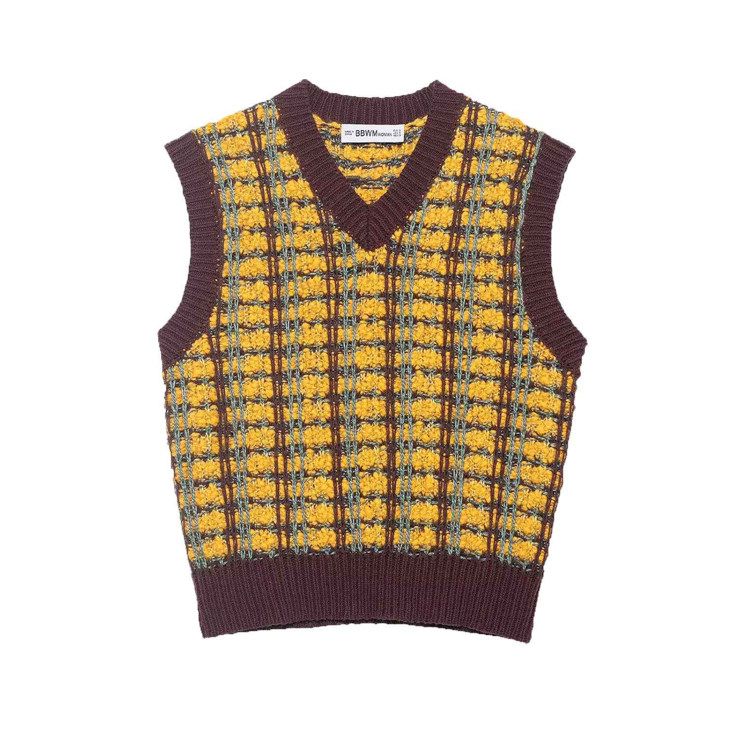 Louisa | Plaid Pattern Knit Vest