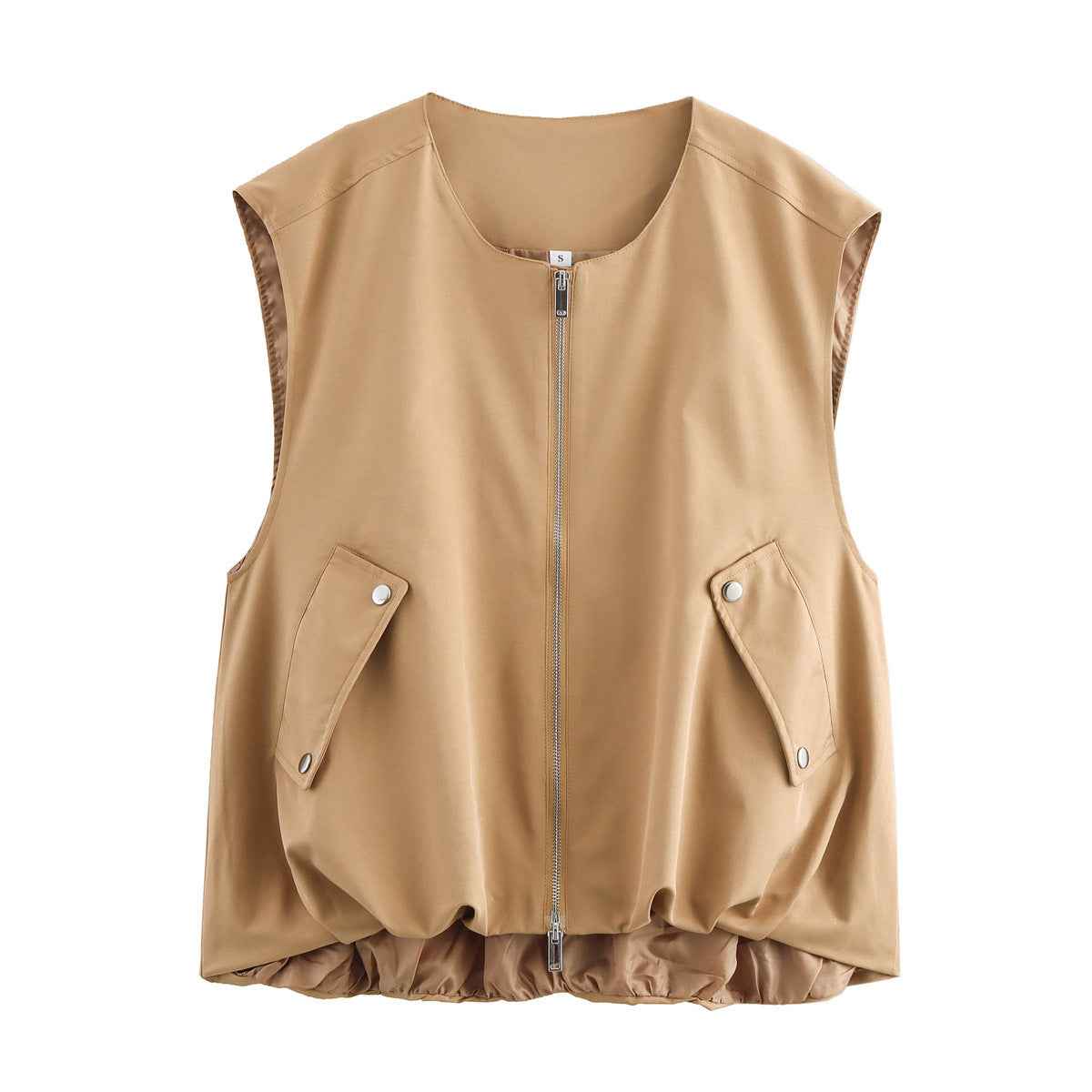 Hannah | Cropped Utility Zip Vest
