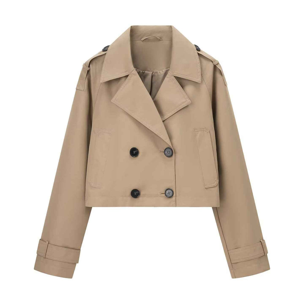 Tessa | Double-Breasted Cropped Trench Coat