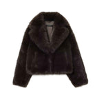 Natalia | Chocolate Faux Fur Cropped Jacket