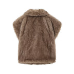 Josephine | Brown Faux Fur Lapel Waistcoat