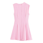 Verity | Asymmetric Draped Neck Wide Strap Side Ruching Satin A-Line Mini Dress
