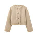 Orla | Cropped Faux Fur Button-Down Jacket