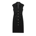 Astrid | Collared Button Front Ruched Shirt Midi Dress