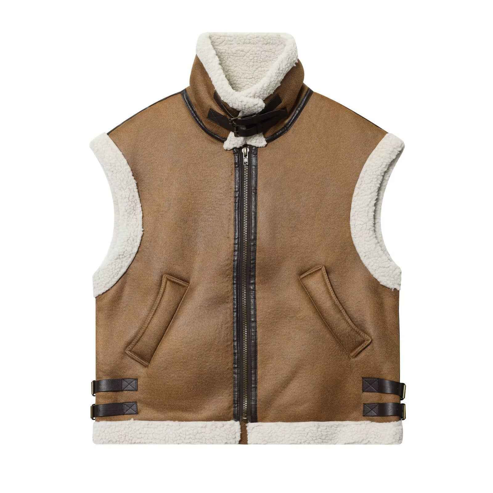 Eleanor | Faux Shearling Aviator-Style Gilet