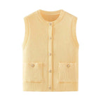 Hattie | Pocket-Detail Button-Front Knit Vest
