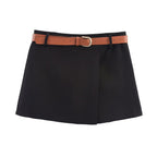 Gracie | Wrap-Front A-Line Tennis Skort with Integrated Shorts