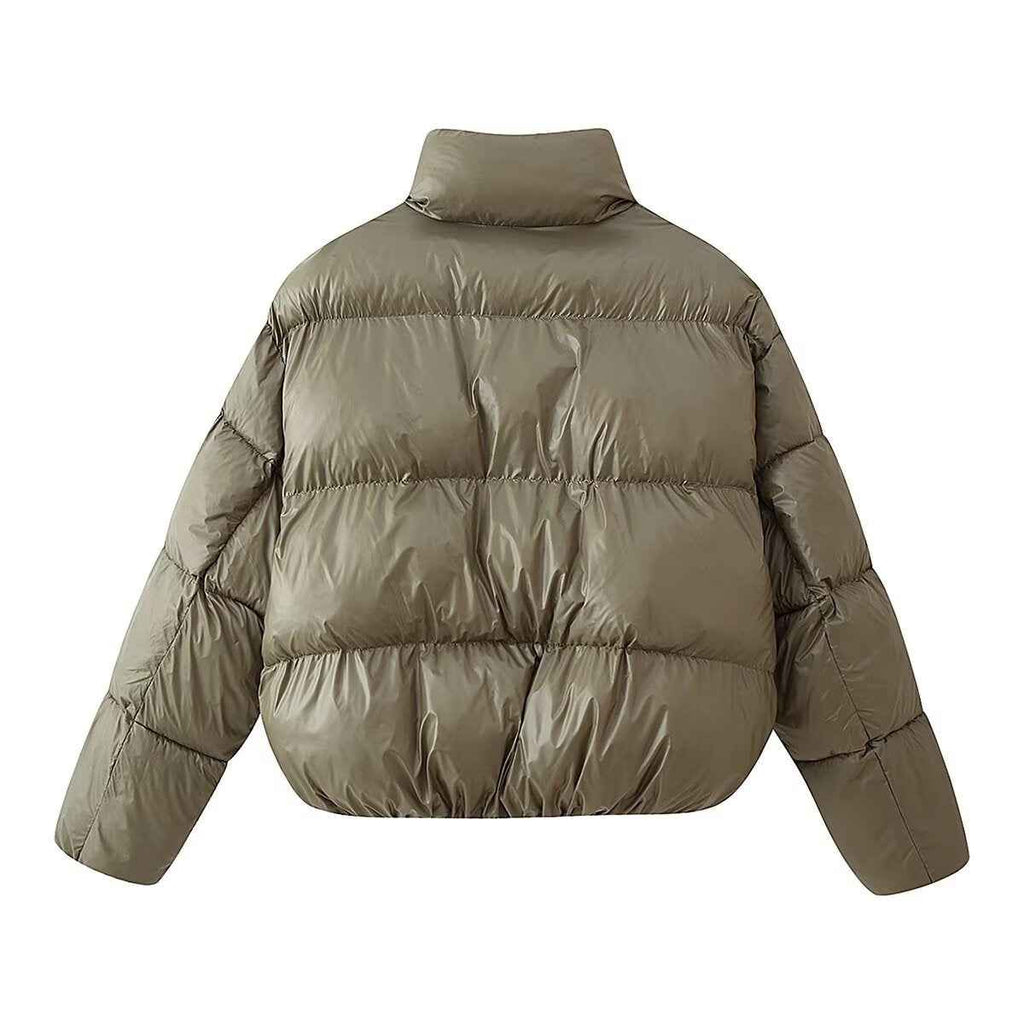 Rosie | High Collar Quilted Cropped Puffer Jacket