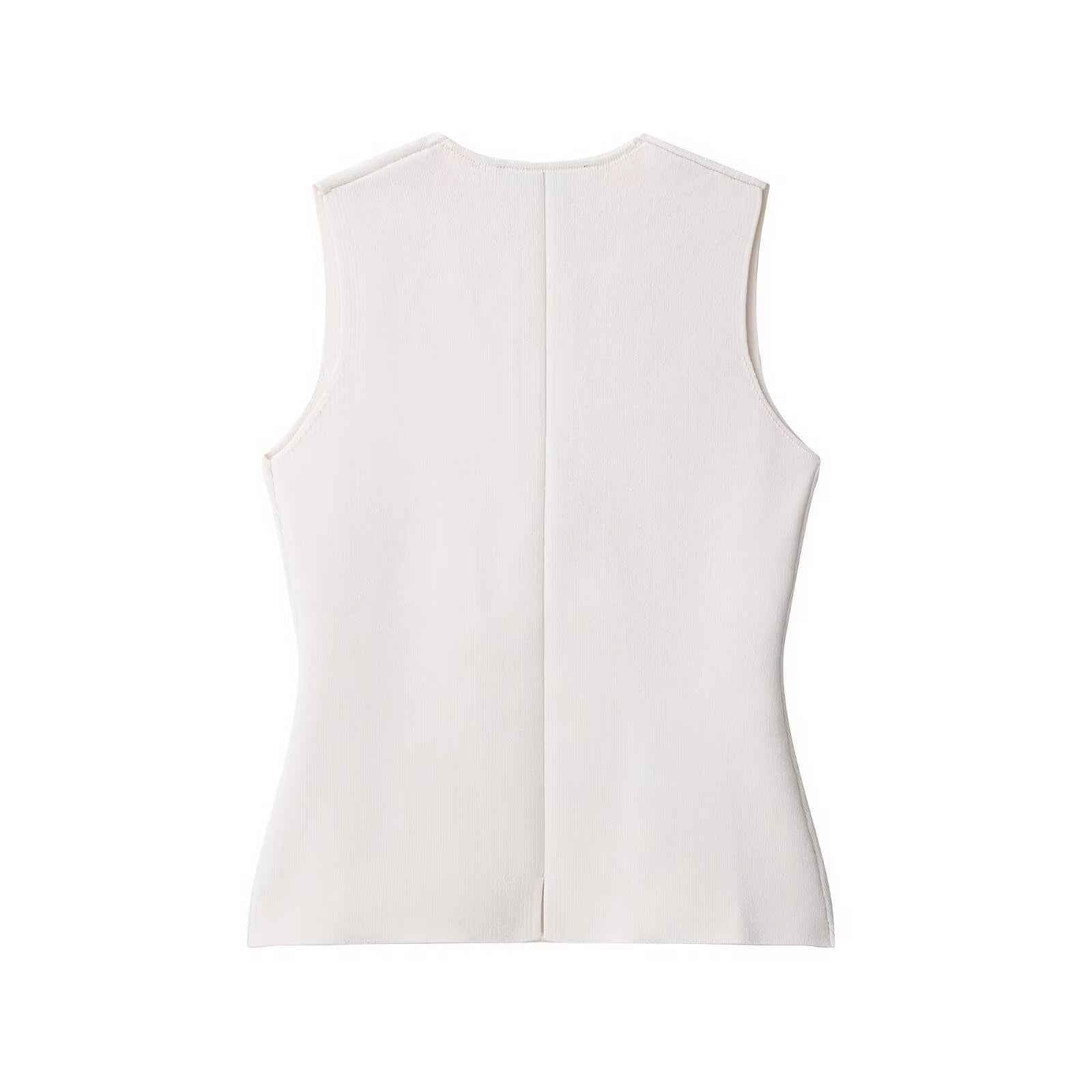 Bonnie | Deep V-Neck Ribbed Knit Vest