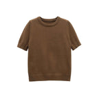 Yasmin | Short Sleeve Fine Knit Top