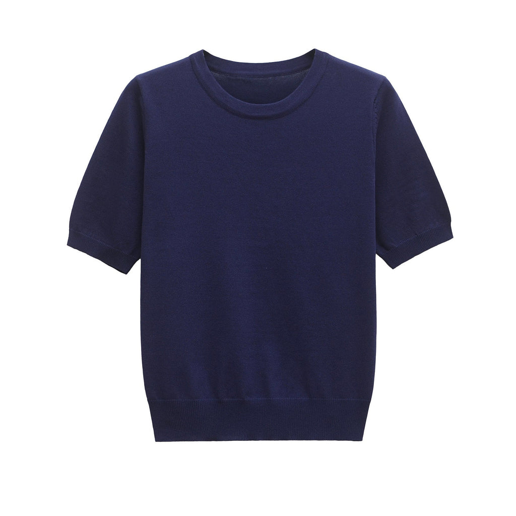 Tilly | Crew Neck Short Sleeve Ribbed Premium Knit Top