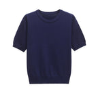 Tilly | Crew Neck Short Sleeve Ribbed Premium Knit Top