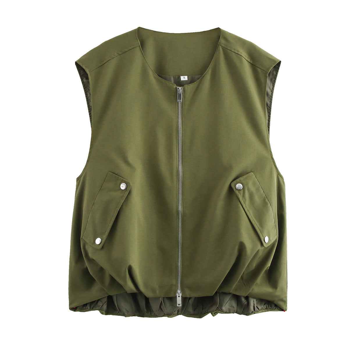 Hannah | Cropped Utility Zip Vest