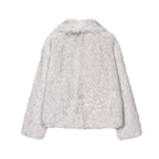 Lois | Grey Faux Fur Shawl Collar Jacket
