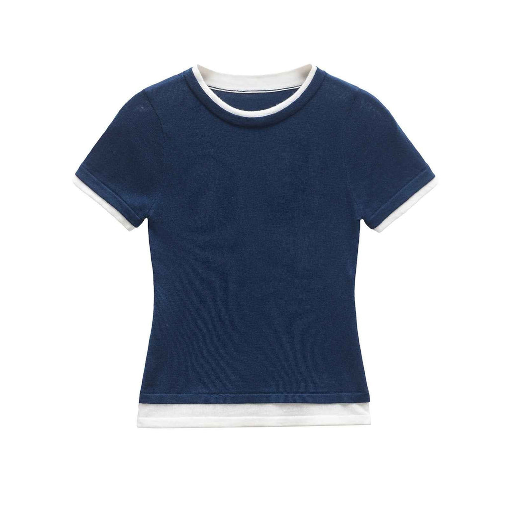 Olivia | Contrast Trim Baby Tee