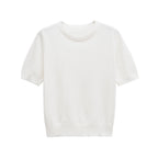 Tilly | Crew Neck Short Sleeve Ribbed Premium Knit Top