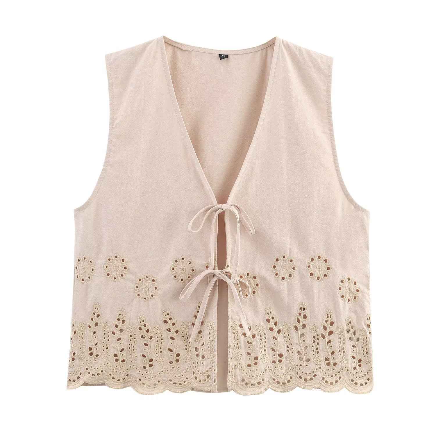 Eliza | Broderie Anglaise Tie-Front Top