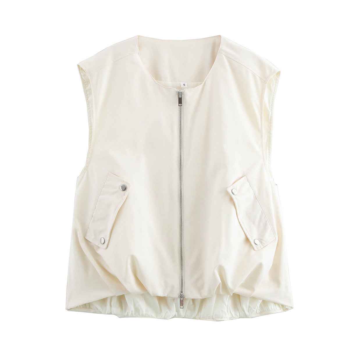 Hannah | Cropped Utility Zip Vest