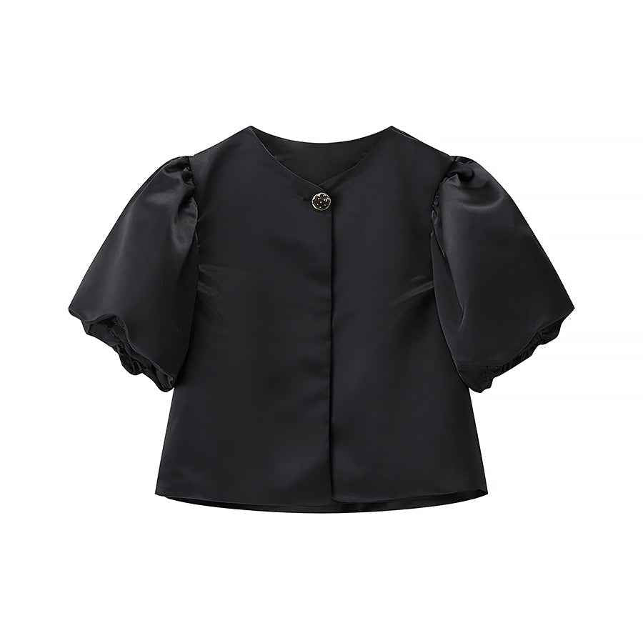 Tamara | Puff Sleeve Satin Blouse