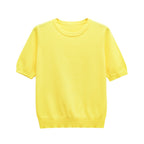 Tilly | Crew Neck Short Sleeve Ribbed Premium Knit Top