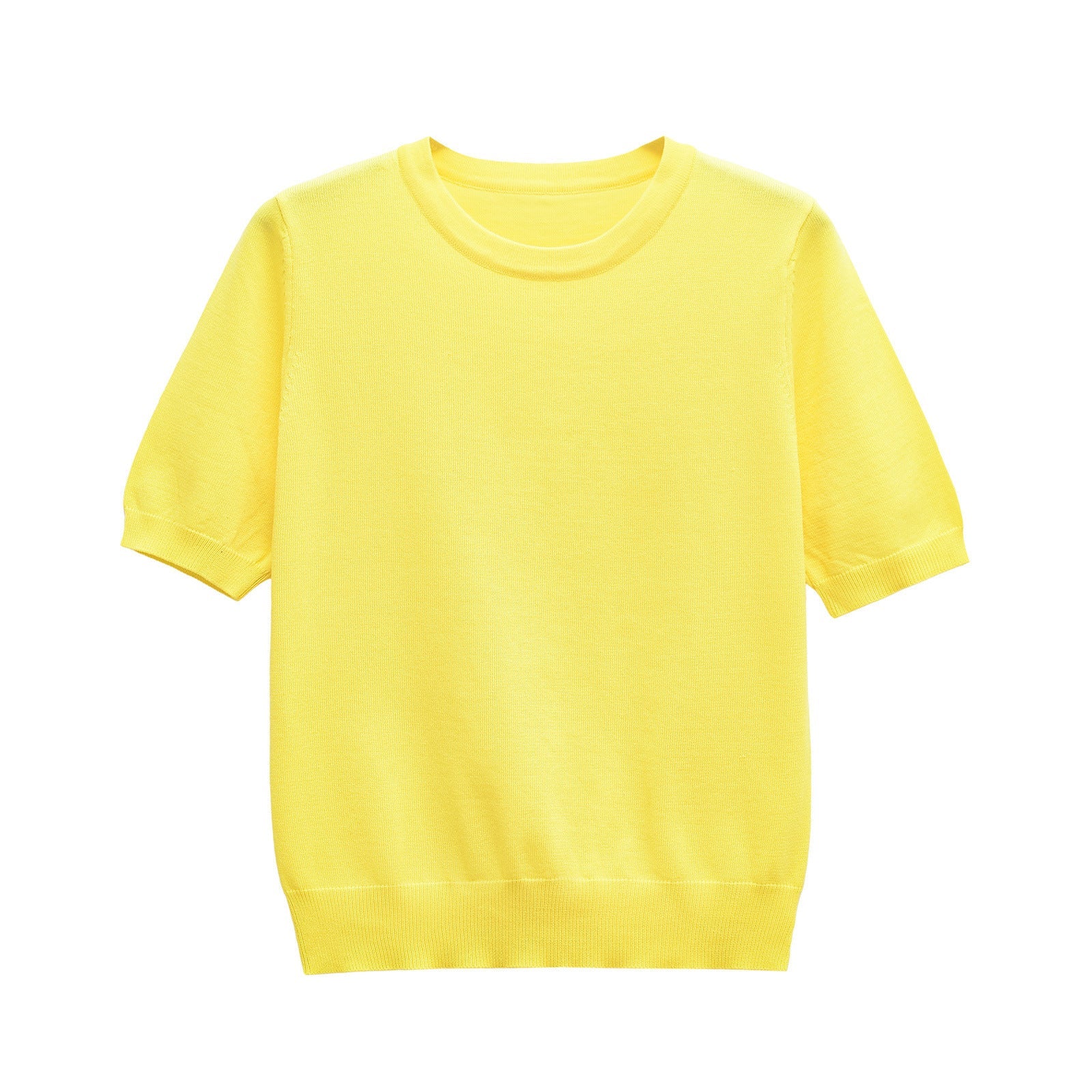 Tilly | Crew Neck Short Sleeve Ribbed Premium Knit Top